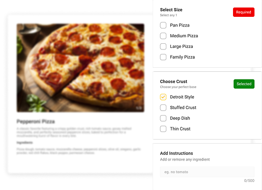 Place Complex Orders in Butter Pizza POS